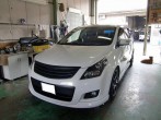 110823　ＭＰＶ　エアロ＆フロントバンパー修理と同色塗装